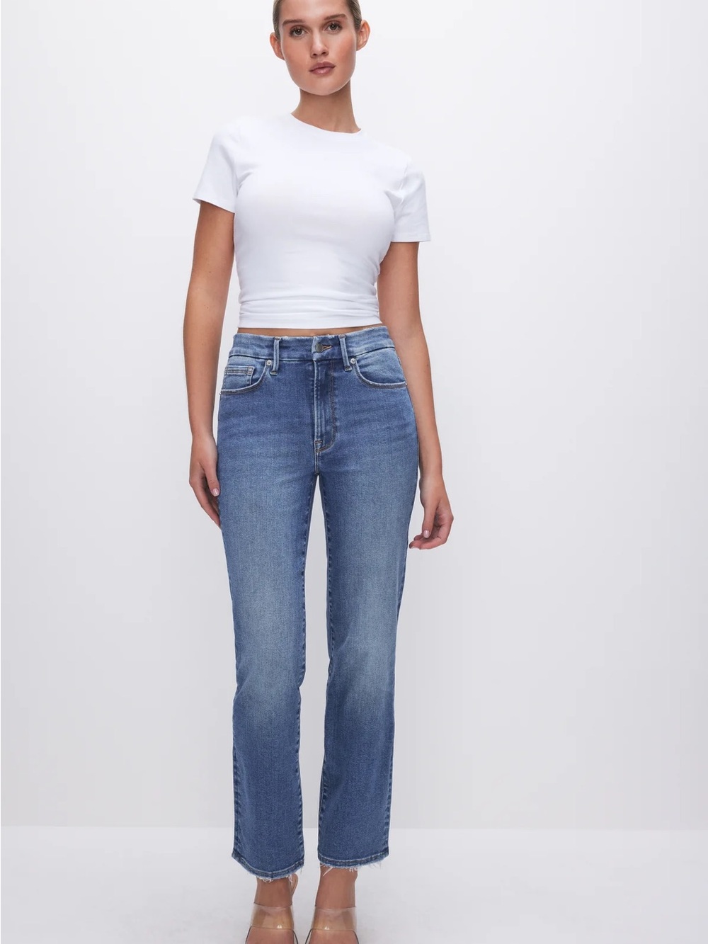 Good America Always Fits Good Legs Straight Jeans in Indigo 316 FITS SIZE 14-18